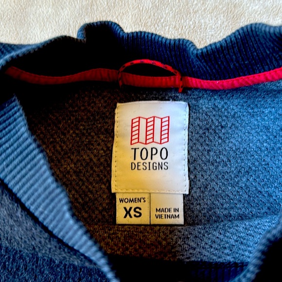 TOPO Designs black fleece/sherpa sweatshirt, women’s XS - Picture 2 of 7